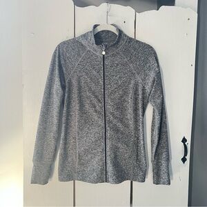 Beyond Yoga Size M Eat Sleep Re-Pleat Space Dye Full Zip Athletic Jacket Gray